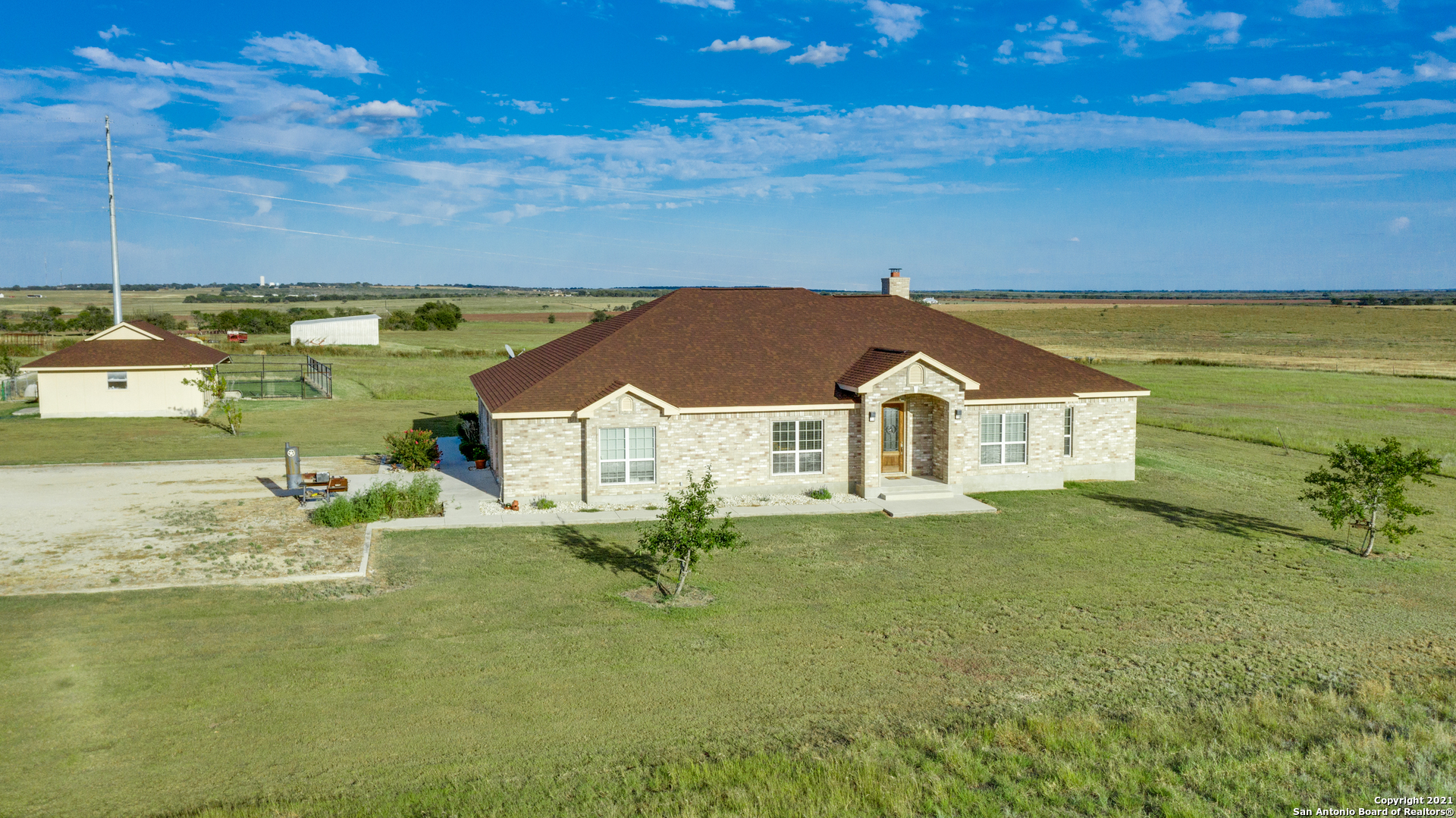 Popular Navarro ISD and your 3,000+ Sq. Ft. custom home on 32+ acres. Bonus mother-in-law home or income producing rental; 3/2 manufactured home.  As you enter the front door, you're greeted with open living/dining kitchen concept.  There are pleasing views with natural lighting through the many windows overlooking your own piece of Texas.  For the chefs, a gourmet kitchen with island, silestone countertops, a five burner gas/double oven plus large double door refrigerate/freezer.  Abundance  of custom cabinets with deluxe lighting.  Breakfast bar with pendant lighting.  Moving to the master suite, you will appreciate the spacious room with coffered ceiling and roomy dressing area with walk in shower and separate jetted garden tub.  Pride of ownership in every inch of this home.  Nothing has been overlooked.  Besides the attached 2 car garage, there's a 24x24 garage/workshop and an extra large kennel plus a 4,500 Sq. Ft. Barn with stalls for the FFA animals. Relax and enjoy the beautiful sunset from your back patio.  This is a great home for executive entertaining and family gatherings.  Sellers will also consider selling the 3,000 Sq. Ft. home along with 15 acres; $994,400.