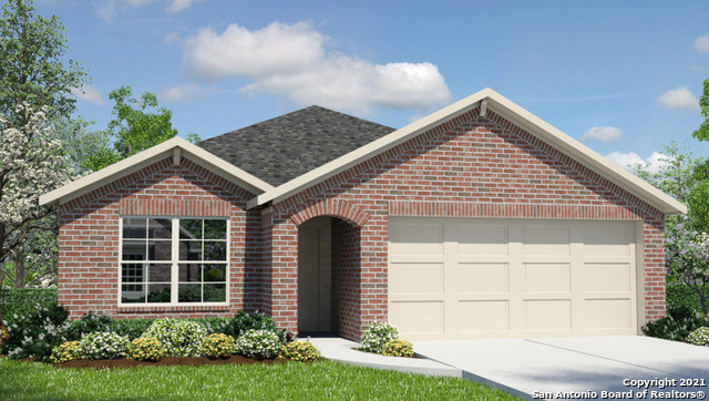 This home is currently under construction. The Bryant is a single-story, 1703 square foot, 4-bedroom, 2 bathroom, layout designed to provide you with spacious, open concept living.  Welcome guests as they walk through the elongated foyer with decorative nook to the spacious eat-in kitchen. Facing the family room area, the kitchen includes an oversized island, corner pantry with shelving, plenty of cabinet storage, granite countertops, stylish subway tile backsplash, stainless steel appliances, and electric cooking range.  The private main bedroom is located at the back of the house and features a relaxing ensuite complete with double vanities, separate tub and walk-in shower, water closet, and spacious walk-in closet.  One secondary bedroom is located off the entry and is ideal for an office space.  The remaining secondary bedrooms and second full bath are centrally located off the kitchen, and a spacious utility room is conveniently located adjacent to the family room.  Additional features include tall 9-foot ceilings, 2-inch faux wood blinds throughout the home, luxury vinyl plank flooring in the entry, family room, kitchen, and dining area, ceramic tile in the bathrooms and utility room, and pre-plumb for water softener loop.  You'll enjoy added security in your new home with our Home is Connected features.  Using one central hub that talks to all the devices in your home, you can control the lights, thermostat and locks, all from your cellular device.  Relax outside on a covered patio located off the family room and enjoy full yard landscaping and full yard irrigation.  Welcome to The Canyons at Amhurst! Find beautiful new homes in the fast-growing northwest side of San Antonio, located off Potranco Road, just minutes away from Lackland Air Force Base.    Floor plans vary from three to five bedrooms and include granite kitchen countertops, stainless steel appliances, 9-foot ceilings and much more. These spacious floor plans range from 1,400 square feet to over 2,600 square feet. The Canyons at Amhurst new construction homes will feature D.R. Horton's new smart home system, Home Is Connected, ensuring security and peace of mind. Don't miss out on these new homes in a great location and at a great price!    Highlights Include:  Northside Independent School District  Minutes away from Lackland Air Force Base   USDA 100% Financing Available if you qualify*