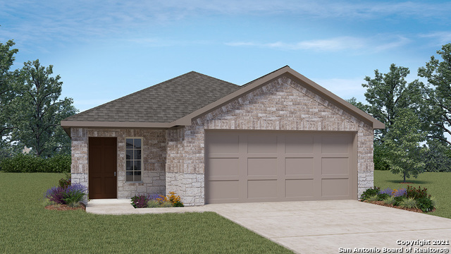This home is currently under construction. The Brooke plan is a one-story home featuring 3 bedrooms, 2 baths, and 2-car garage. The front covered patio opens to a gourmet kitchen including granite counter tops, black appliances.  Perfect for entertaining, The Brooke features an open concept floorplan with the kitchen separating the living room and dining room. The first bedroom features an attractive ensuite complete with walk-in shower, extra-large water closet, and large walk-in closet. The rear covered patio comes built standard and is located off the dining room. Additional features include sheet vinyl flooring in entry, living room, and all wet areas, 9-foot ceilings, granite counter tops in all bathrooms, and full yard landscaping and irrigation.  This home includes our HOME IS CONNECTED base package which includes the Amazon Dot, Front Doorbell, Front Door Deadbolt Lock, Home Hub, Light Switch, and Thermostat.