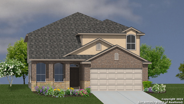 This home is currently under construction. The Stallion is a two-story, 4-bedroom, 3.5 bath home featuring 3284 square feet of living space. The first floor offers a welcoming entry way that opens to a secluded study room adjacent to a charming dining area. A private hallway off the entry connects a powder bath and utility room, as well as a 2-car garage. Past the dining area is a spacious eat-in kitchen and breakfast nook that extends to an optional covered patio creating a perfect outdoor dining space! The living room flows from the kitchen and breakfast area and offers a great storage closet and optimal space for entertaining. A private hallway off the kitchen leads to the bedroom 1 suite which features a large ensuite with walk-in closet. The second floor highlights an open game room that flows into a spacious den area and optional balcony. Located off the game room area is a hallway connecting a full bath, two secondary bedrooms and a third secondary bedroom with private full bath and walk-in closet.  You'll enjoy added security in your new DR Horton home with our Home is Connected features.  Using one central hub that talks to all the devices in your home, you can control the lights, thermostat and locks, all from your cellular device. We include energy efficient features such as a 16 SEER Carrier AC, double-pane windows and Radiant Barrier roof decking.   Located in up-and-coming Cibolo, TX, this community is designed with you and your family in mind. Find new construction homes with modern floorplans ranging from 1736 square feet to over 3500 square feet, stainless steel appliances, granite kitchen countertops, two or three-car garages per plan, and more! Homes in Steele Creek will come equipped with D.R. Horton's smart home system, Home Is Connected, ensuring security and peace of mind. Enjoy easy access to SCUC ISD schools, Randolph AFB, Fort Sam Houston, and major shopping and entertainment at The Forum, as well as weekly community events hosted by the Steele Creek on-site Lifestyle Director. Now featuring 11 new luxury floor plans!