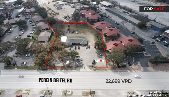 Incredible opportunity to purchase a 1.39  acre commercial /industrial lot in San Antonio, TX. This property offers a flexible zoning; C-3NA and I-1. 205  linear ft on Perrin Beitel Rd. Includes a 2,439  SF commercial building. Located in close proximity to Wurzbach Pkwy, 410 and I-35.