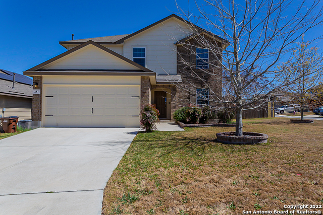 Built in 2015, this San Antonio two-story home offers a patio, granite countertops, and a two-car garage. This home has been virtually staged to illustrate its potential.