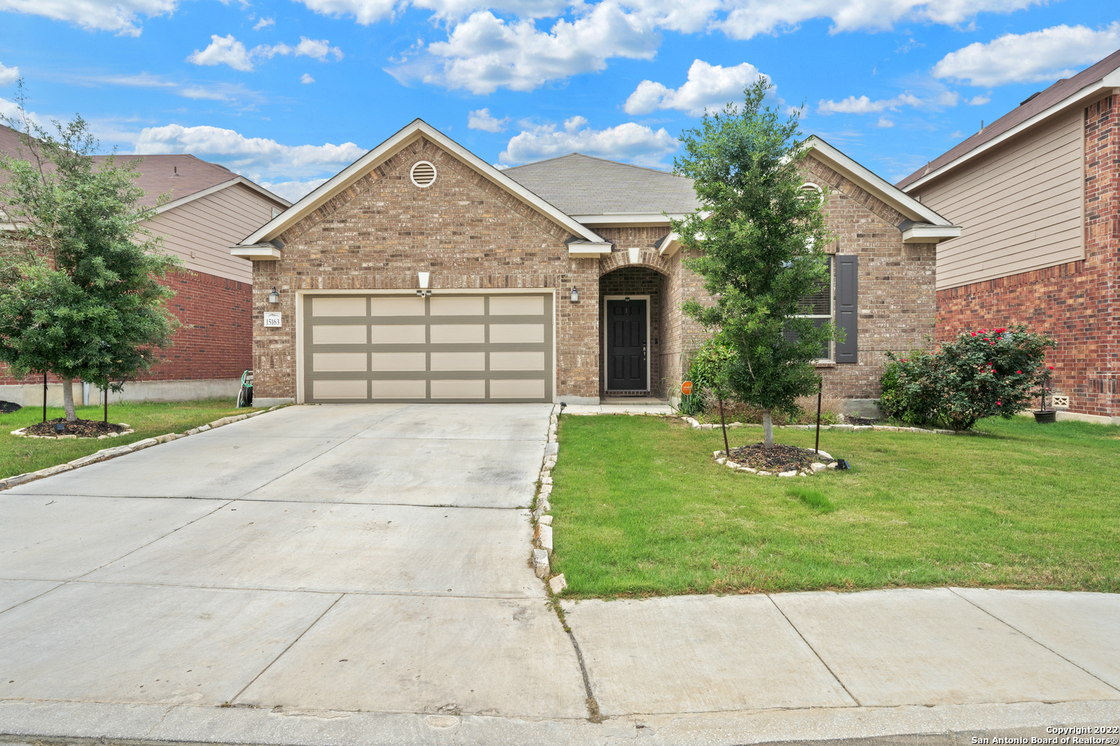 Amazing opportunity in the Texas Research Park community! Lovely 1-story home boasts 3 bedrooms, 2.5 baths, and a 2-car garage with a comfortable 2006 sq. ft. to feel at ease. Enter an open floor plan with a large living area, eat-in breakfast space, and a gorgeous kitchen featuring tiled backsplash, over-sized island, granite countertops, stainless steel appliances, and beautiful cabinetry. This beauty features a large owner's suite with a shower/tub combination and a double vanity, a study, and 2 secondary bedrooms. The backyard has an amazing, covered patio with ample privacy and is perfect for entertaining friends and family.  This immaculately maintained home is close to JBSA-Lackland and Fort Sam Houston, brand new HEB grocery store, eating establishments, shopping, and easy access to all major highways.  Do not miss out on this one, it will not last long!!