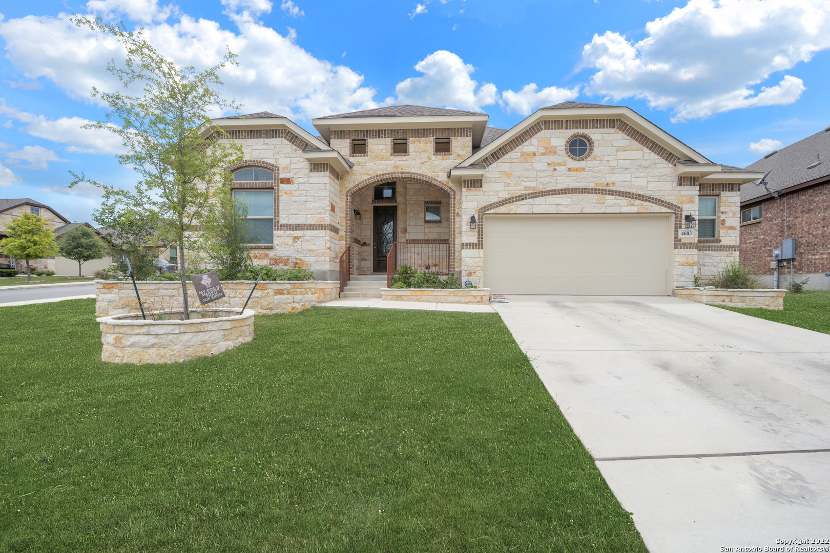 Take a look at this beauty in Santa Maria at Alamo Ranch!  On the first floor, this home features a grand entrance with unique chandelier, an open and airy floorplan, tons of natural light, a spacious living room that opens up to the highly functional kitchen with a massive island, a separate office or dining room, a large primary bedroom with high ceilings and a spa-like bathroom with dual vanities, an oversized shower and walk in closet, a secondary bedroom with its own ensuite restroom and a third secondary bedroom near a the hall bathroom.  On the second floor, there is a Texas sized loft with a wall of windows and an adjoining media/game room with its own full 4th bathroom that could easily be turned into a 4th bedroom if needed!
