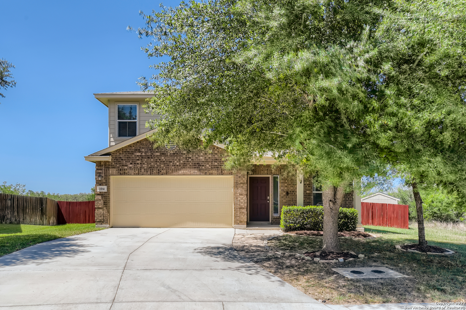 Rare find! Spacious,4 Bed, 3.5 Bath (Dual Master), Home on a Greenbelt lot & Nestled at the end of a Large Cul-de-sac in sought after Redbird Ranch! Impressive oversized lot adjacent to a wooded nature trail. Unique, features include D/STRS & Up/Stairs MSTR BR w/full BTH, Whirlpool Tub,  No Carpet, New Paint, New Roof, Electrical Vehicle Charging Station, Gas Cooking, Wsoft, Oversized rooms & closets. Prime location near LAFB, Sea World, easy access to 211 & Potranco, City Corp, Schools, Downtown, & Resort-Style Amenities.