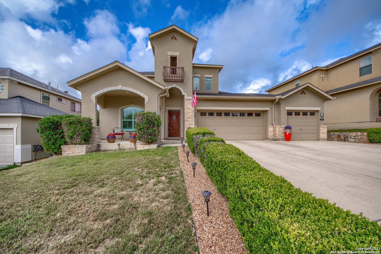 Exceptional Stone Oak Home with a pool within the Cliffs at Cibolo gated community!  The immaculate home features an inviting and open floorplan with a multitude of upgrades.  This 2-story, 3,062 sqft, 4-bedroom, 3-bathroom home rests on a lot of .185 acres.  The open space in the foyer welcomes you to richly appointed spaces that include a large office, living room (with gas fireplace), dining area, secondary bedroom, bonus room, butler pantry, and a gourmet kitchen with granite countertops, stainless steel appliances (double ovens), and large cabinets with ample storage space.  The spacious owners retreat with luxurious en-suite bathroom, 2 secondary bedrooms, and a large game room are located on the second floor.  Additional amenities include 3 car garage, covered back patio that overlooks the tranquil in-ground pool built in 2020 and a storage shed.  Central Air conditioning units replaced in February of 2022.  The relaxing surroundings will lead to outdoor living at it's finest.  This property has it all!  A very special home within the NEISD school district that is conveniently located closely to Hwy 281, Loop 1604, and I10 and is near numerous shopping, entertainment, education, and dining locations (Village at Stone Oak, The Rim, Shops at La Cantera, Fiesta Texas, Johnson High School, and UTSA).  This amazing property will not last long...Don't miss the opportunity to make this special house your home!