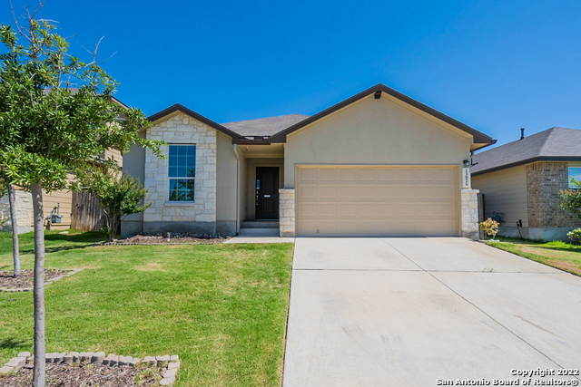 Built in 2019, this San Antonio one-story home offers a patio, granite countertops, and a two-car garage. This home has been virtually staged to illustrate its potential.