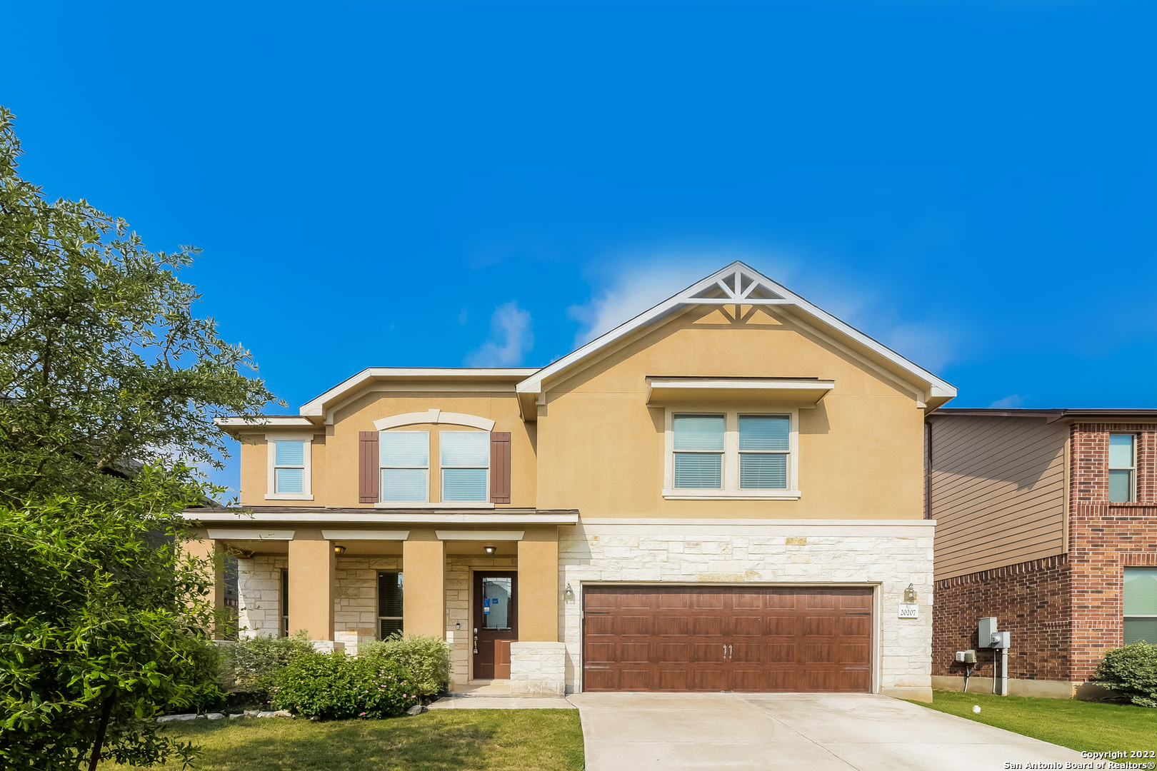 Built in 2015, this San Antonio two-story home offers granite countertops, and a two-car garage. This home has been virtually staged to illustrate its potential.