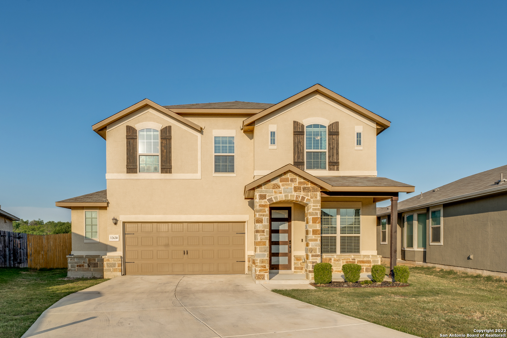 Welcome to this absolutely stunning and well-maintained home located in the Steubing Farm subdivision. This home was built in 2017 at just over 2650 square feet and you're right by UTSA, the Rim, La Cantera, close to medical, and central to almost anything else you need. There is true pride in ownership in this home and almost everything in this home has been upgraded from the flooring to the beautiful antique cream cabinets to the 8 ft front door. Key features are the 4 spacious bedrooms and 3 1/2 bathrooms. You can truly enjoy your large, downstairs master suite with it's great closet space and luxurious master bathroom with separate tub/shower and double vanity. The secondary bedroom sizes are perfect, as well, and all are located upstairs along with one of the largest game room/loft areas you can get anywhere! The kitchen is truly a gem and the breakfast nook rounds out this wonderful, open floor plan. This home has a separate dining area when you enter the home and a truly unique office/study nook. It has a great, huge fenced-in backyard with greenbelt views and a covered patio that is ready for your next cookout with friends or family. This home is a must see, so add it to your list and see it before it's gone!