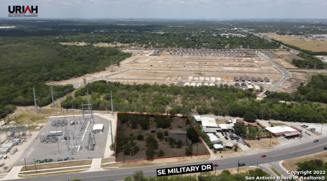 2 +/- Acres on the booming southside of San Antonio. Zoned C-3 this property has 285  linear ft on SE Military Dr, 300  linear ft on Utopia Ln. Near Brooks City Base, Walmart, Loop 410, I-37, residential subdivisions and other national retailers. Excellent demographics, plenty of parking and high traffic counts over 16,000 per day. New development coming to the area including, multi-family, single family as well as city park. Traffic Count 16,800