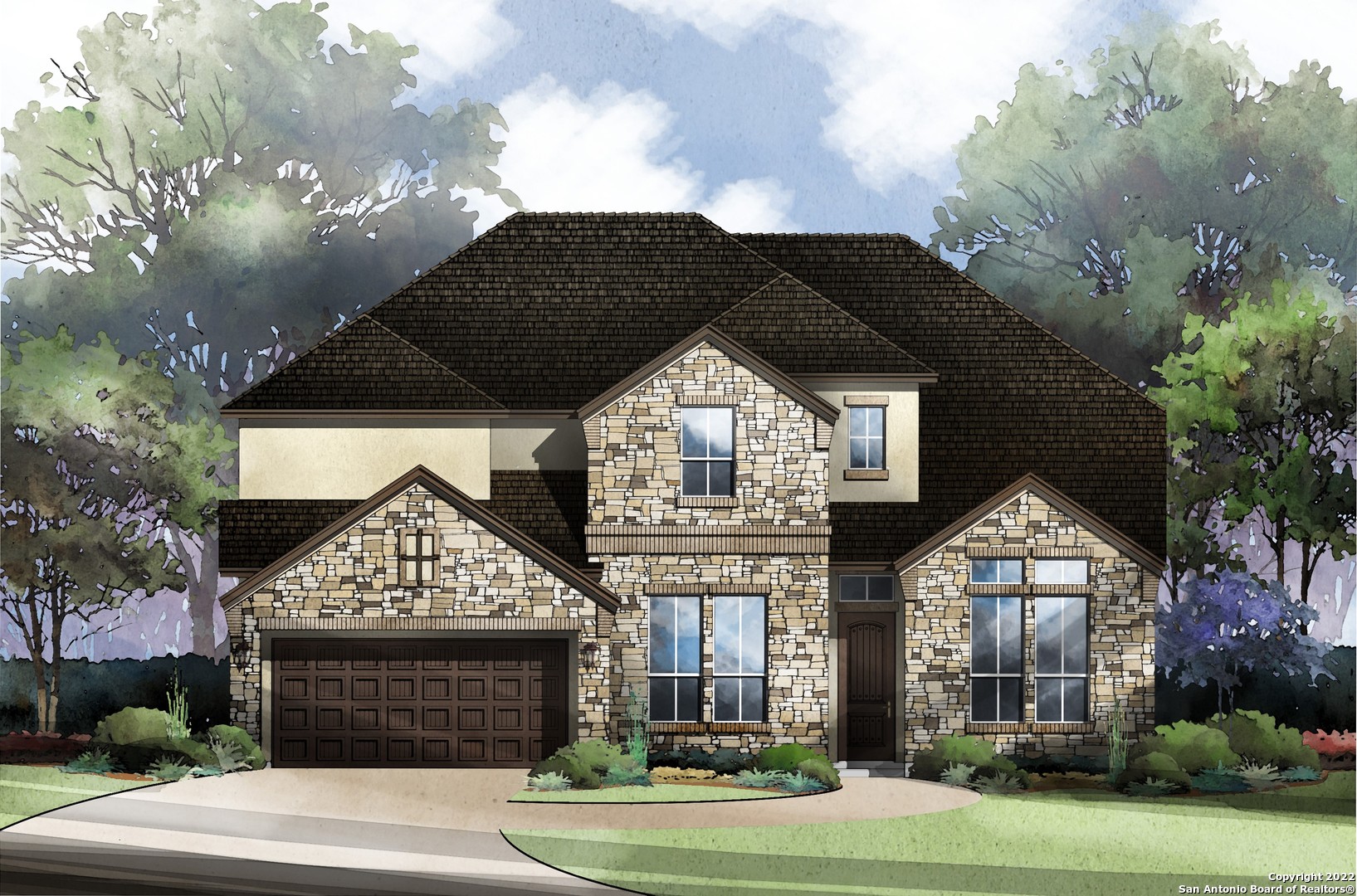 Come & experience the desireable Hill Country Lifestyle in a newly constructed Monticello Home in the gated River Rock Ranch community. Our EDWIN plan boasts of 3660sqft, 2 story -5 bed/4 bath. It Includes a formal dining room, breakfast area, study, game room, flex room and a large covered patio (20x10) perfect for entertaining guests. This home backs to a greenspace.  Complete with high ceilings & oversized windows.  Current pricing features a multiitude of upgrades including cabinets, flooring, countertops, bay window in master bedroom, pre-plumbed for future water softner & pre-wired for future home security.  Other features include an attractive landscaping package complete with full sod, irrigation, and cedar privacy fence.