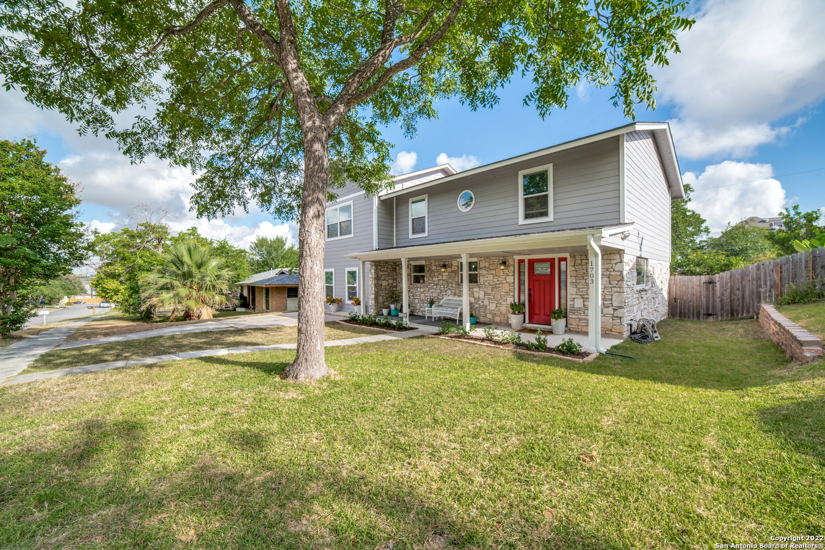 A gem in a special AHISD neighborhood, this home was meticulously renovated top-to-bottom in 2018, complete with designer touches throughout, and not forgetting the important stuff- i.e., the plumbing, electric, HVAC, and roof/gutters (2022). Additional converted garage gives over 1,000 sq ft of living space, perfect for a family, with 4 bedrooms (all upstairs) and 3 full bathrooms. Kitchen is beautiful, with Maplewood cabinets, quartz countertops, and marble backsplash. High-end appliances including a Plenty of space on the island to serve your family, top-of-the-line appliances, and spacious pantry. Other highlights include hickory scraped hardwood floors, designer lighting throughout, and a great sized yard. Walking distance to restaurants, shopping, and Howard ECC. Owner financing available with 20% down.