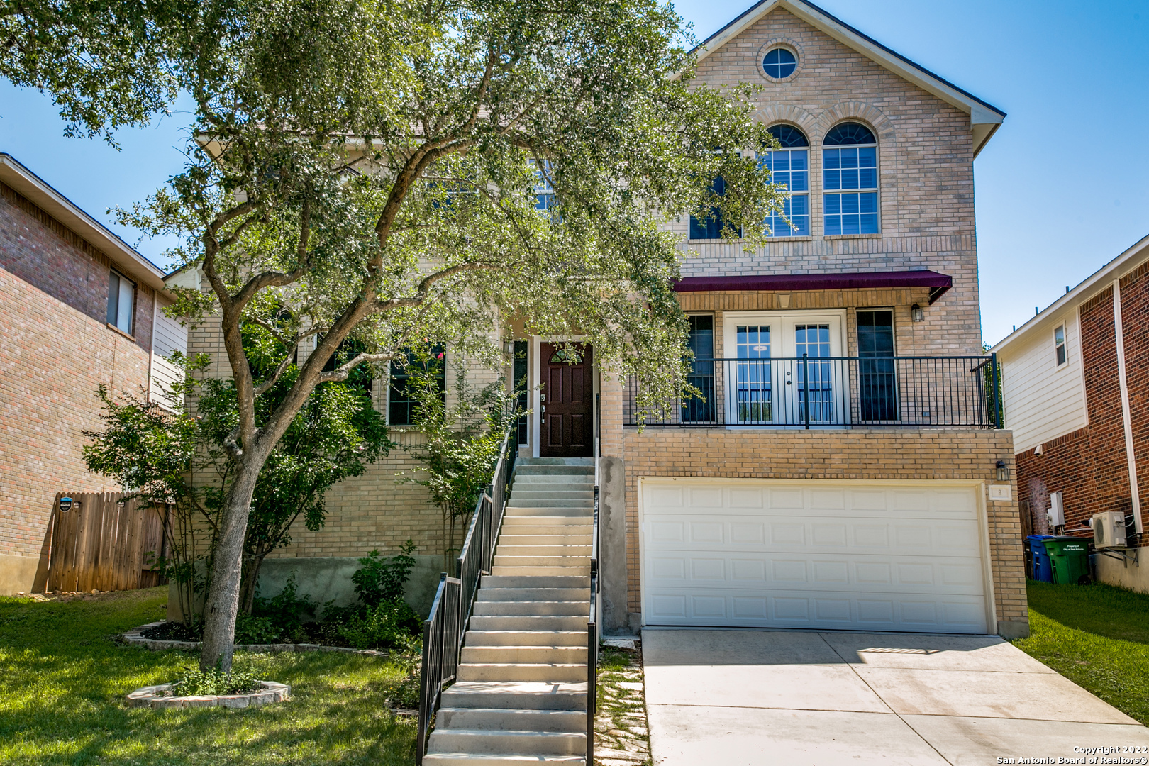 *PRIME LOCATION!* Well built two story home in the gated community of Rosewood Gardens located in the heart of San Antonio with *5 bedrooms* master bedroom downstairs, 3 full baths and one half bath for your guests. Lots of upgrades! *Roof replaced in 2020, new water heaters in 2021, carpet replaced in 2019, window shutters in various places, solid wood stair trends and risers, new solid wood floor in dining/living area, luxury vinyl plank in upstairs living room, hallway and bathrooms, stone tile in living room, downstairs bathroom and entryways, solar screens on most windows and new awning above french doors.* Spacious backyard with a covered patio and an extended patio slab for all of your entertaining needs. In a cul-de-sac so no through traffic, walking distance to Huebner Elementary and close distance to 1604, 410, shopping and dining. Schedule your showing today! *OPEN HOUSE SATURDAY JULY 9TH FROM 1:00-4:00 PM*