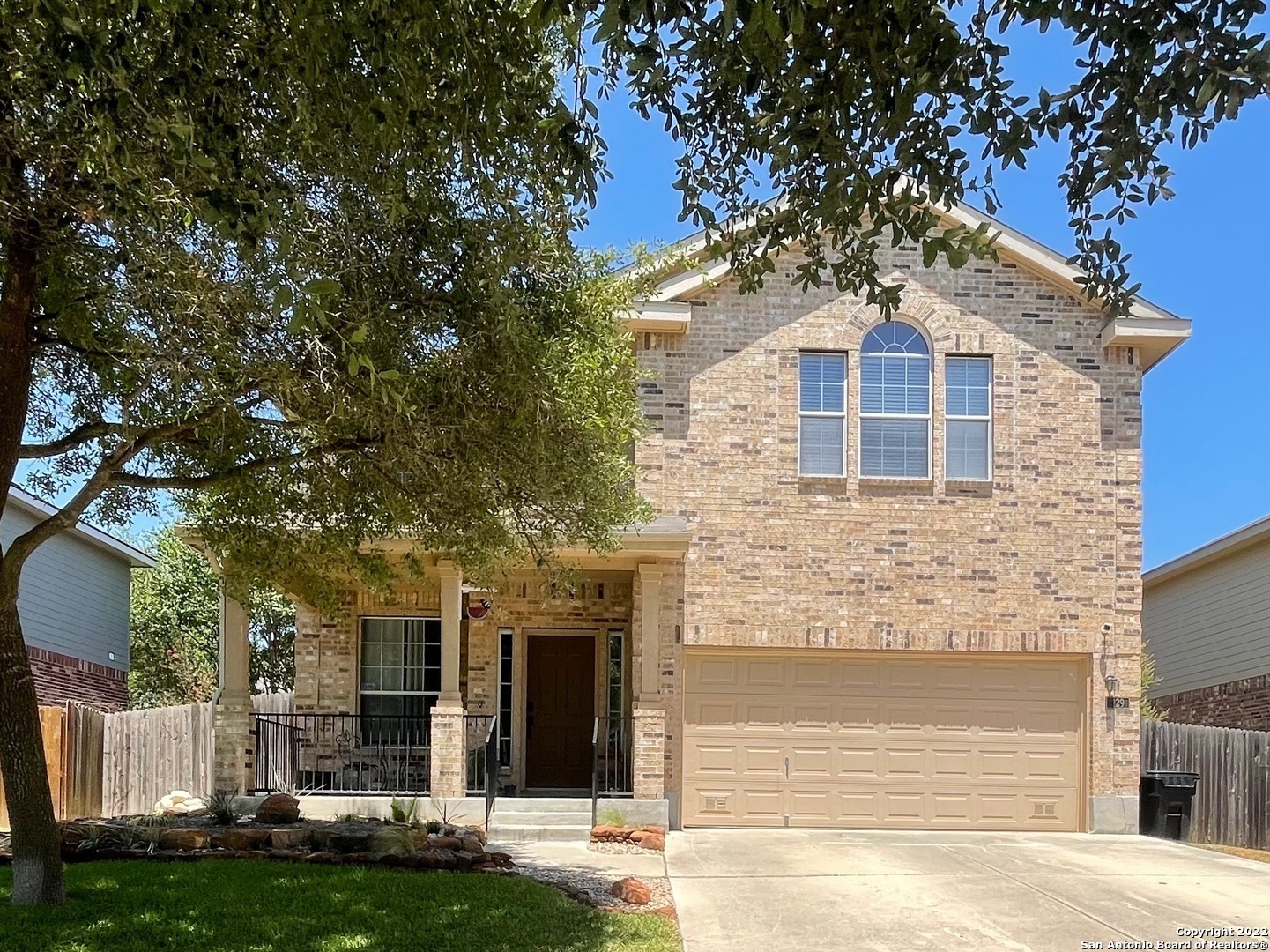 This lovely home is located close to all major shopping in Cibolo, TX, and has so much to offer you will never want to leave! Check out the charming curb appeal then walk into a bright and welcoming space with lots of tall windows, a sought-after open floorplan, and beautiful, easy-to-maintain, faux wood flooring. Mingle with guests at the kitchen bar as you cook or enjoy a sit-down dinner in your eat-in kitchen or the formal dining room. In the summer you can BBQ on the spacious rear patio and then cool off in the resort-style swimming pool and in the winter you can get cozy on your couch in front of your wood-burning fireplace or kick your feet up outside and relax at the backyard fire pit. On the 2nd floor enjoy a sprawling family room/office and four bedrooms with oversized closets. The main suite is spacious and has a private bathroom with double sinks, a garden tub, a separate shower, and two walk-in closets. The two-car garage offers additional storage and the driveway has enough space to accommodate parking four vehicles. HOA fees are reasonable and allow access to the community pool. Schedule a tour today!