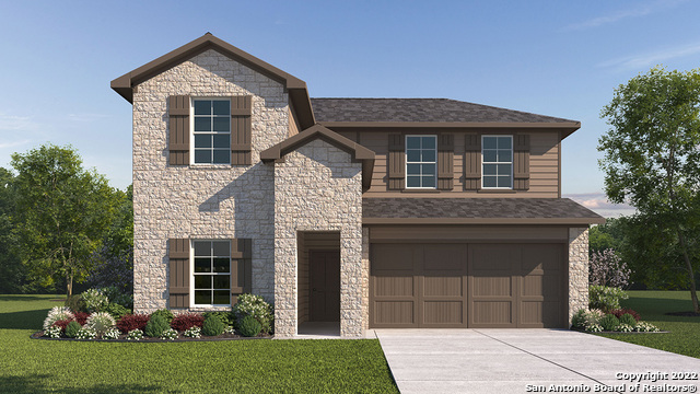 This home is currently under construction. The Mitchell offers two-stories, 2,257 sq. ft., 4 bedrooms, and 3 full bathrooms.  A secondary bedroom, utility room, second full bathroom and grand staircase are located off the inviting front entryway.  The entry leads into a spacious open-concept kitchen, dining area, and family room. The kitchen features granite countertops, stainless steel appliances, gas cooking range, classic white subway tile backsplash, a large kitchen island with dual sinks, and a spacious walk-in corner pantry. The private main bedroom suite is located downstairs and offers a luxury walk-in shower, separate water closet, and spacious walk in closet.  Head upstairs to find a game room, two secondary bedrooms with walk-in closets, and a third full bathroom.  This home is complete with a large covered patio, a professionally landscaped and irrigated yard, and 2-car garage.  Additional features include Mohawk RevWood flooring at the entryway, downstairs halls, family room, kitchen, and dining areas and tile in all bathrooms and utility room.  This home includes our HOME IS CONNECTED base package which includes the Amazon Dot, Front Doorbell, Front Door Deadbolt Lock, Home Hub, Light Switch, and Thermostat.