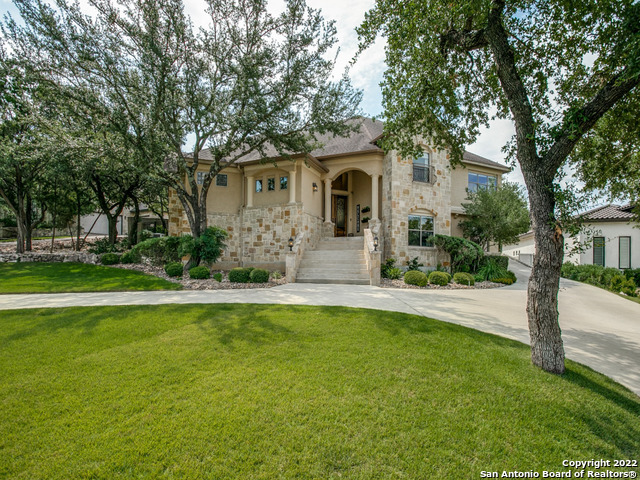 Behind the guarded gates of prestigious Summerglen awaits your new dream home!  This meticulously maintained home is located on an interior street with unchanging views of the beautiful Texas hill country.  From the moment you enter high ceilings and large picturesque windows beckon you to the beautifully landscaped backyard.  The open floor plan and natural flow are perfect for entertaining indoors and out.  It's unique layout encourages family time while also allowing private areas, and space for a secluded office or guest room.  Chef's kitchen features a Thermador cooktop, warming drawer, ample counter space, and island.  Multiple eating areas and additional bar seating complete any holiday gathering.  Venture to the scenic backyard featuring an oasis like swimming pool spa combination and natural areas that provide for intimate gatherings or large celebrations.  This optimal tri-level features two large bedrooms with jack and jill bath in the lower level.  In the upper level you will find endless entertainment opportunities with a large game room and separate media room.  All are easily accessible from the main living area and entryway.  Circular drive and generous off street parking complete this property.  The location offers quiet, seclusion close to city amenities. Only 15 minutes from the airport and one hour from the Texas hill country wineries.  Don't miss out on this rare opportunity to own your piece of paradise!