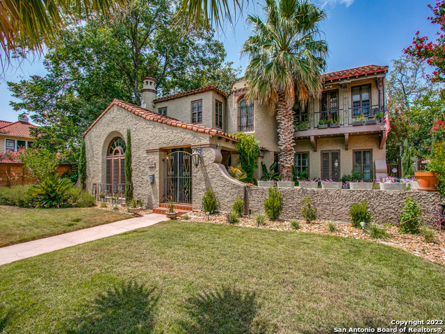 This Spanish Mediterranean jewel is in a great location near downtown, Woodlawn Lake and has innumerable architectural details. Built in 1930, it features arched doorways, beautiful tile, round central tower, ornamental iron work, 8 inch plank wood doweled hardwood floors, built-ins, suspended circular staircase and second story balcony, to name a few. The kitchen has been thoughtfully updated with granite, an island with a prep sink, Wolf double ovens, Wolf 6 burner gas stove with grill, GE Monogram built in refrigerator, Jennair dishwasher and custom cabinetry. Private POOL oasis in back with numerous seating areas, a "pool house room" with its own bathroom and glass garage door that opens! There are also guest quarters above the pool room that are being used as a vacation rental. Don't miss your opportunity to own this historic gem! Make your showing appointment today.