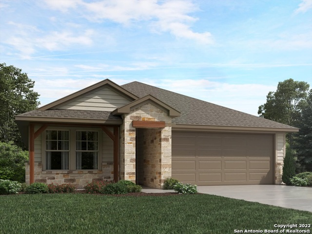Brand NEW energy-efficient home ready December 2022! The Allen offers a beautiful open-concept layout with a sizeable, secluded primary suite. Linen cabinets with white-toned quartz countertops, beige tone EVP flooring with dark gray tweed carpet in our Balanced package. Remington Ranch offers beautiful surroundings the whole family can enjoy. Farmhouse and hill-country style elevations will line the streets in this gorgeous community. With convenient access to major highways, shopping, dining and entertainment are just minutes away. Residents of this community will attend Medina Valley School District. Known for their energy-efficient features, our homes help you live a healthier and quieter lifestyle while saving thousands of dollars on utilities bills.   Photos are of similar model but not that of exact house. Pictures, photographs, colors, features, and sizes are for illustration purposes only and will vary from the homes as built.