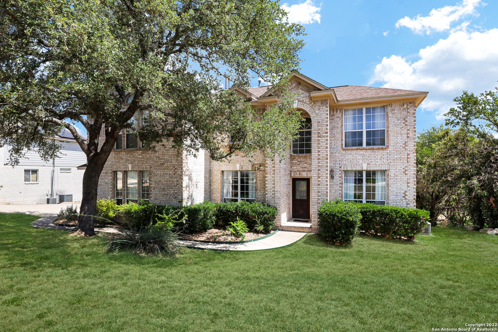 A rare find in a private community at Encino Ranch, in a highly sought NEISD school district!  This property is located on just under HALF AN ACRE LOT, featuring an open concept floor plan, 5 bedroom, 3.5 bath, formal living room, dining room, family room overlooking the kitchen, large game room, and a secondary bedroom/flex room with full bath on the first floor, tankless water heater, water softener, and a unique central vacuum in the home.  Enjoy your spacious owner's retreat that has it's own HIS and HERS closet! 2 A/C unit was replaced in 2018 and roof was replaced in 2019!  The house is equipped with safety features such as nest thermostats with smoke/alarm detector throughout the house that can alert you through your phone, control and monitor/save electricity.  Enjoy the ambiance of the hill country feel in this home, greenbelt backyard for privacy and lots of mature trees all around the property. Enough backyard space for a pool if you so desire! Exterior walls of the house and the outdoor deck was recently painted to give it a fresh look! Come and see this home and call it your own!***BULVERDE ENTRY GATE DOES NOT OPEN FOR PUBLIC **PLEASE Take E Evans Rd to Mason Wood Drive then to Navasota Cir   ***All carpet in the house will be replaced prior to closing. ***Seller is offering to pay all closing costs.