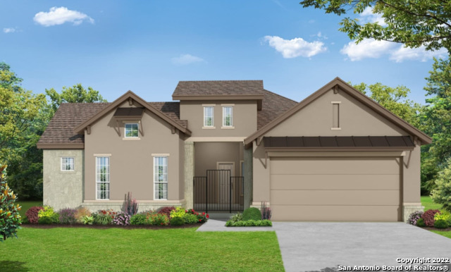Beautifully landscaped greenbelt lot; Indoor Fireplace; Open floor plan; high ceilings, full irrigation; full lawn maintenance; monitored security; walking trails; access to 3 amenity centers; gated community; resort views    This home is under construction with an estimated completion in early 2023