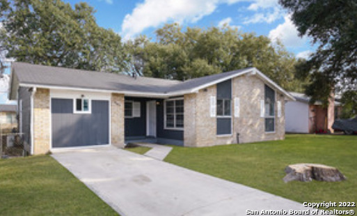 Cute 4 Bedroom 2 Bath Home! This home features new flooring throughout, Granite counters, Subway Tile BackSplash, New Fixtures, New Paint Inside and Out, and Gas Cooking! You will enjoy the huge backyard complete with a Newer Storage Shed! Convenient Access to 410 and IH 10, for a quick trip to Downtown San Antonio!