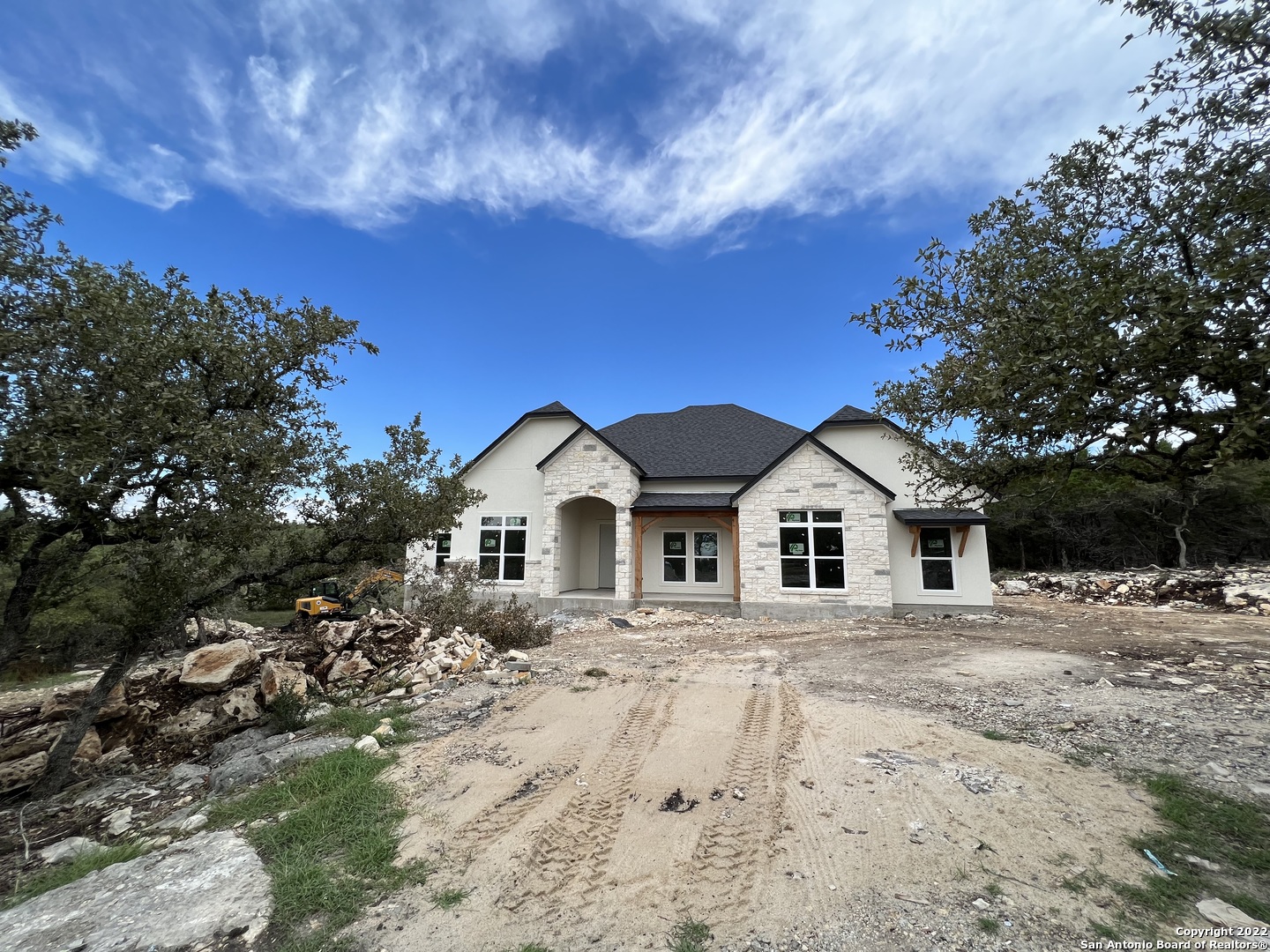 Fall in love with this beautiful 4-bedroom one-story home in the highly desired Cascada community. The house is still under construction and will feature custom cabinets, granite counters, tile floors, modern fixtures, and much more! The builder has selected the finish-outs, and the home sits on a cul-de-sac and 1-acre lot with mature trees, minutes to Canyon Lake, Guadalupe River, and HWY 281.