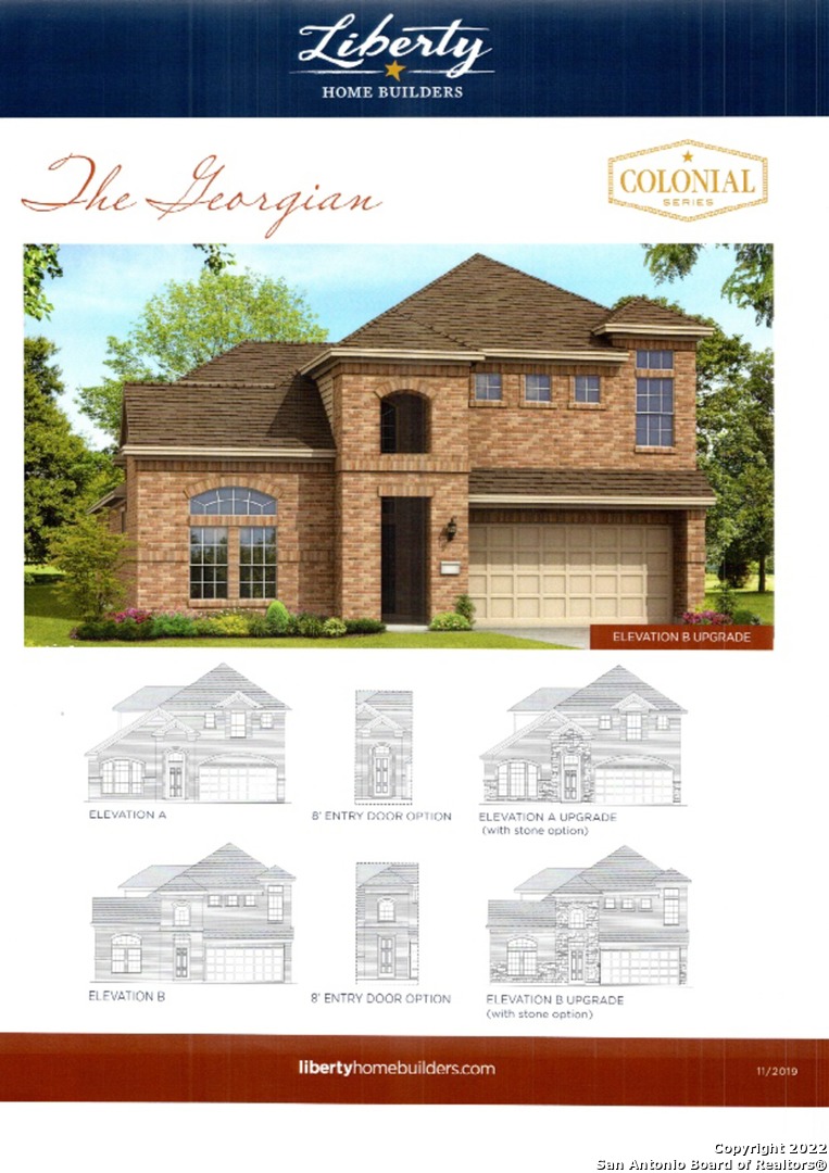 253 sqft, Liberty Home Builders Georgian Plan. 2 Story, 4 bedroom, 4 bath large volume ceilings open to the second floor. Open stairways with iron railing. Tons of windows creating natural light. Master bedroom on the first floor alongside a secondary bedroom. Island kitchen with gas cooktop and built in oven, upgraded cabinets, flooring and countertops. The master is complimented with a bay window and spa shower. Enlarged covered patio, oversized study, large gameroom. Community pool, hiking & biking trails all while being a gated community. Minutes away from the new HEB shopping center.