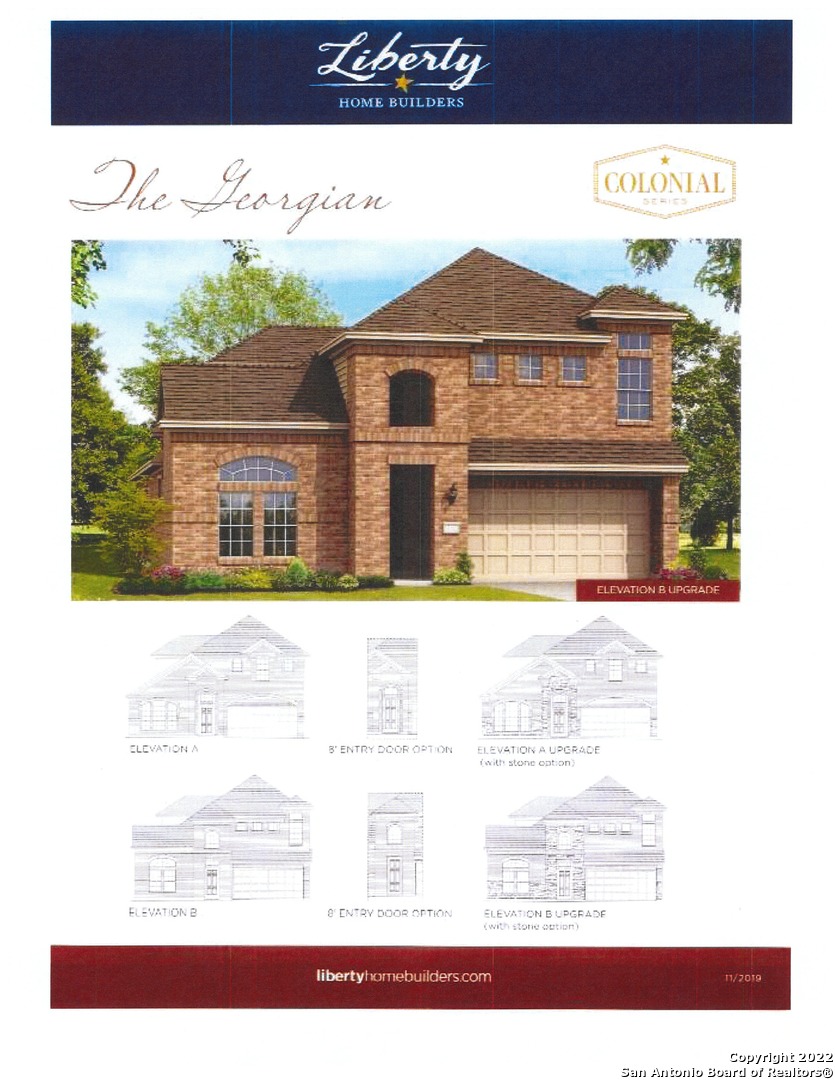 Georgia Plan. 4 bedroom, 4 bath 2 car garage. High ceilings opening to the second floor.A secondary bedroom is located on the main level. Island Kitch with a gas cooktop. Oversized covered patio.