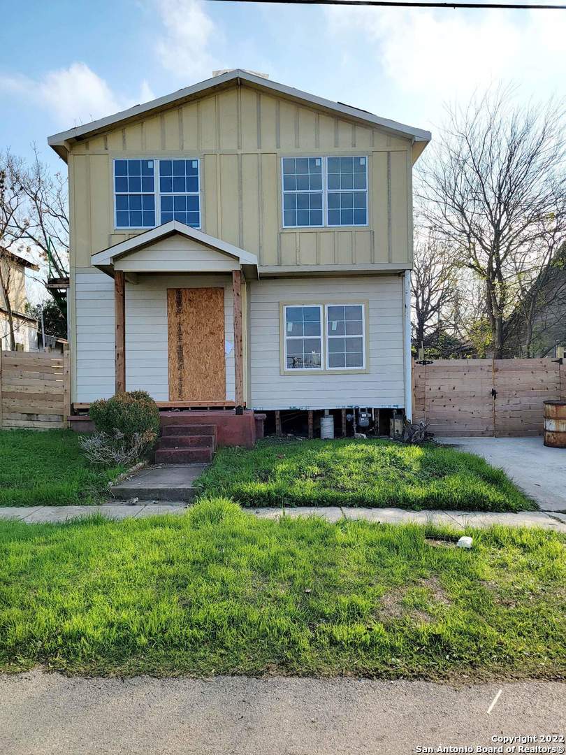This 3-bedroom 2 bath w/loft home has investor potential to buy, flip, and or hold as a rental or Air BNB. It is/was under construction. It has new siding, windows, new privacy fence,  foundation repairs, and new interior HVAC.  It is ready for someone to complete the build out and make it their own. Located near Fort Sam Houston, 4 blocks from Broadway, and less than 1 mile to Pearl Brewery.  Complete all due diligence as it relates to room dimensions, schools, and send us your best offer!