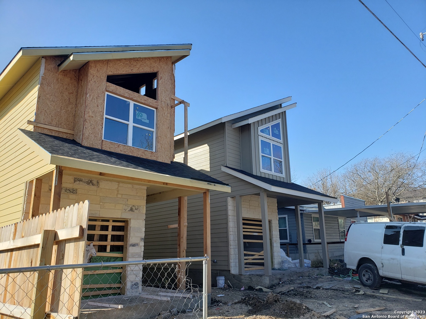 2 HOMES ON 1 LOT- NEW CONSTRUCTION - COST SEG. $240,000 Modern Architecture - 2 - 3 Bed 2.5 Bath w/ GARAGE. HUGE 1713 AC SF Per Home - TOTAL 3426 SF RENTALBLE SPACE. Great Floor Plan READY FOR YEARLY RENTAL INCRESES, Great for Owner Live in 1 house and Rent the Second House. ALL Wood Cabinets, Granite Counter Tops, SS Appliances, Moen Faucets, TILE FLOORS THROUGHOUT FIRST & SECOND FLOOR- LOW MAINTINANCE, Tall 10 Foot First Floor. Upgraded Light Fixture Package - 18 X 15 LIV ROOM W/ Fixed Glass Windows and Full Light Back Door open to Huge 15 x 8 Covered Back Patio, 8 Foot Front and Back Doors, Huge 15 x 14 Master Suite w, 14 Foot Vaulted Ceilings, Oversized All Wood Vanity w/ Granite Top & Undermount Sink - Walk in Tile Shower. Large Secondary Rooms, Stick Built Construction w/ OSB Walls & Cement Fiber Siding, Rock Front, Great Floor Plan - Location Going up in Value Quickly- Downtown SA Rents Rising Home is uniquely situated just MINUTES from popular venues, The Pearl, Farmers Market, Riverwalk, Mall, Alamo Brewery, AT&T Center, Alamo Dome, the Tower of the Americas, The Mexican Embassy, plus. Bedrooms are generously sized and the breathtaking master bedroom is fit for a King!